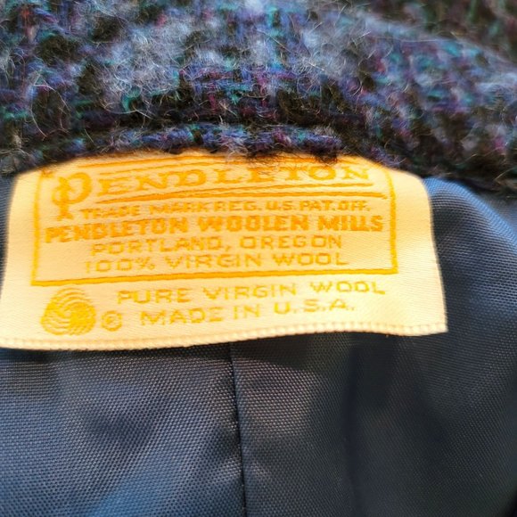 Pendleton Wool Skirt Blue Black Pencil Straight Woman's Size 10 Vintage JJ3251 - Picture 6 of 8